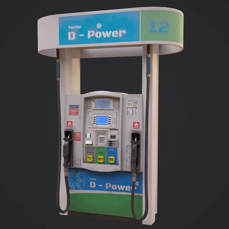 PBR Game 3D Models – Modern American Style Gas Pump