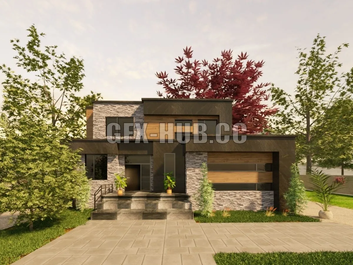 PBR Game 3D Models – Modern House