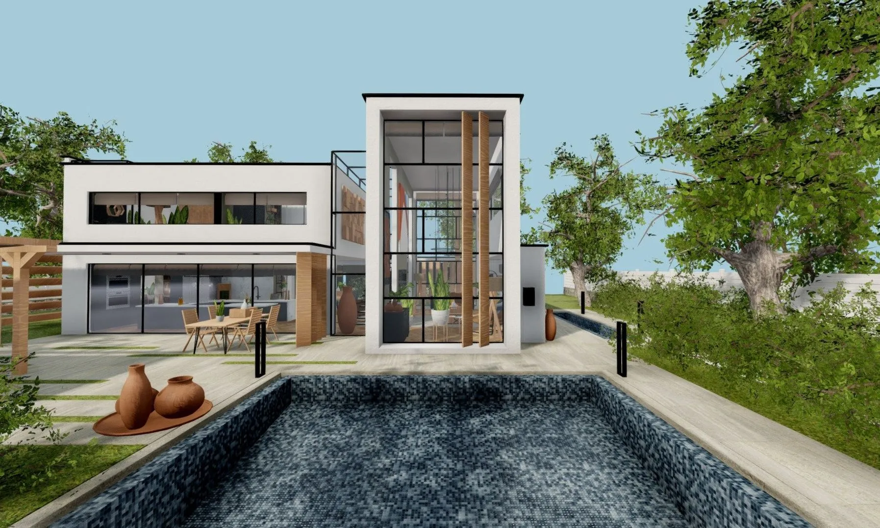 PBR Game 3D Models – Modern Villa 2021 Blender Eevee And Cycles 2