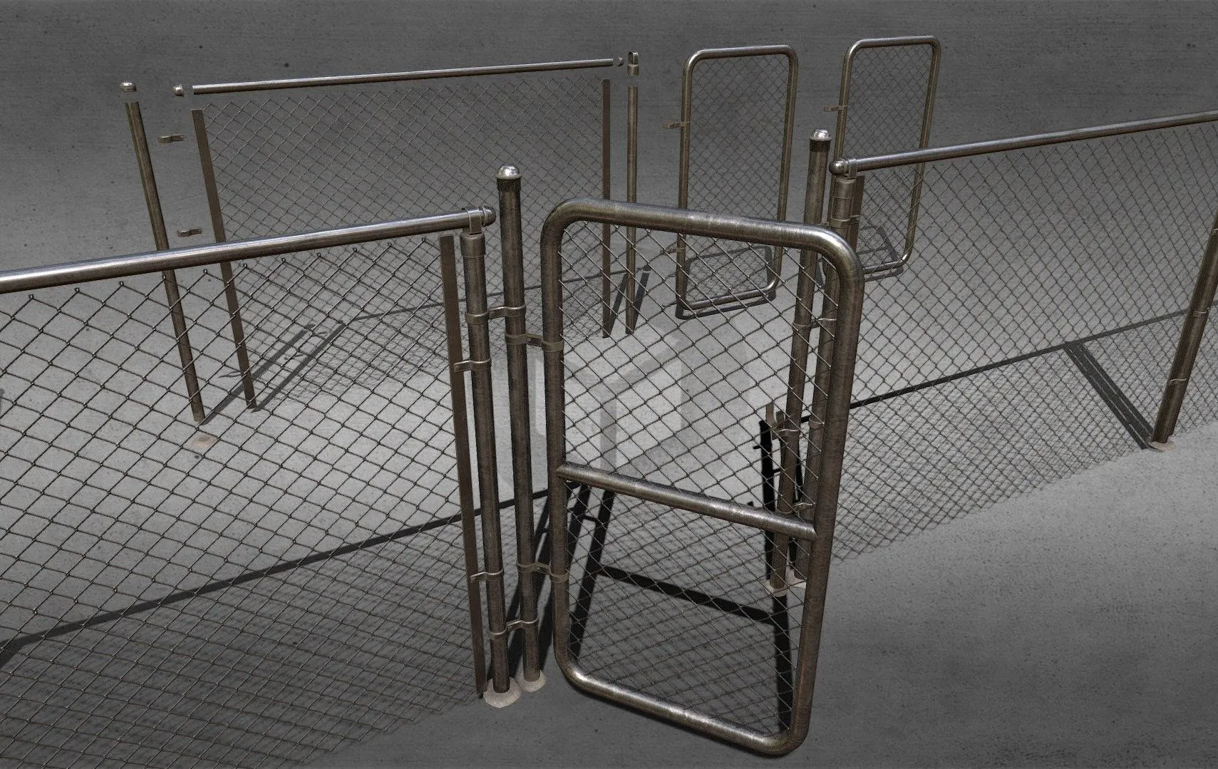 PBR Game 3D Models – Modular Chain Link Fence