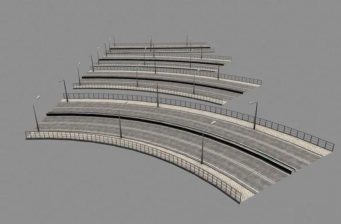 PBR Game 3D Models – Modular highway