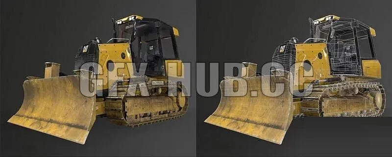 PBR Game 3D Models – more stuff=gfx-hub.co=Caterpillar D1 Bulldozer