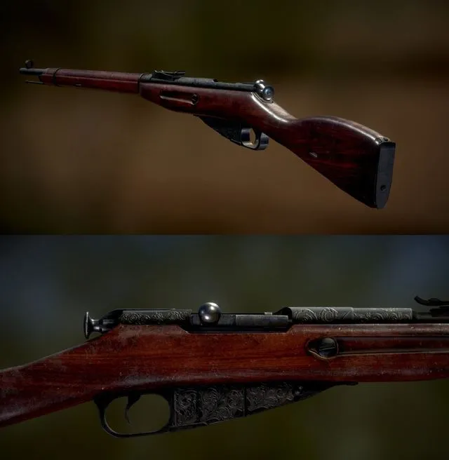 PBR Game 3D Models – Mosin Rife