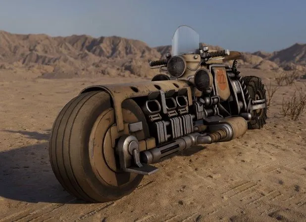 PBR Game 3D Models – Motocycrcle – DieselPunk