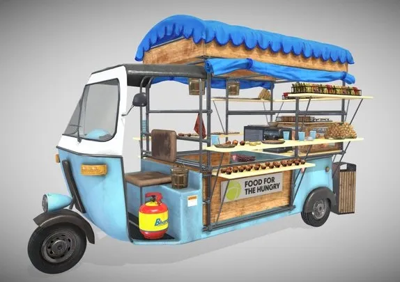PBR Game 3D Models – Motor Food Cart   Rikscioluto