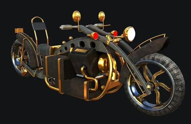 PBR Game 3D Models – Motorcycle steampunk