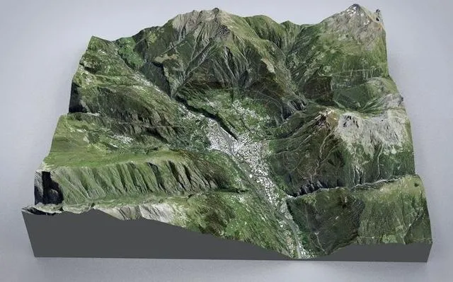 PBR Game 3D Models – Mountain landscape Brig Switzerland