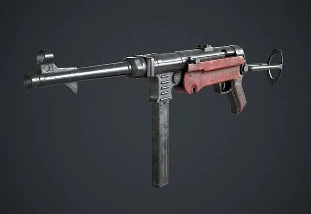PBR Game 3D Models – MP-40 machine gun