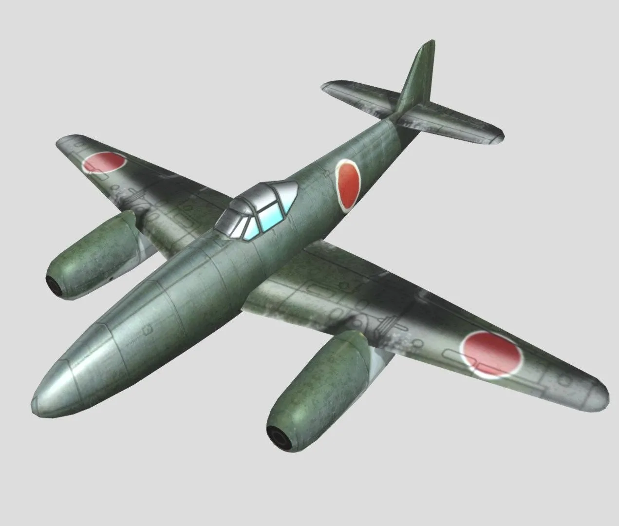 PBR Game 3D Models – Nakajima Kikka Japanese Warjet Low Poly Asset