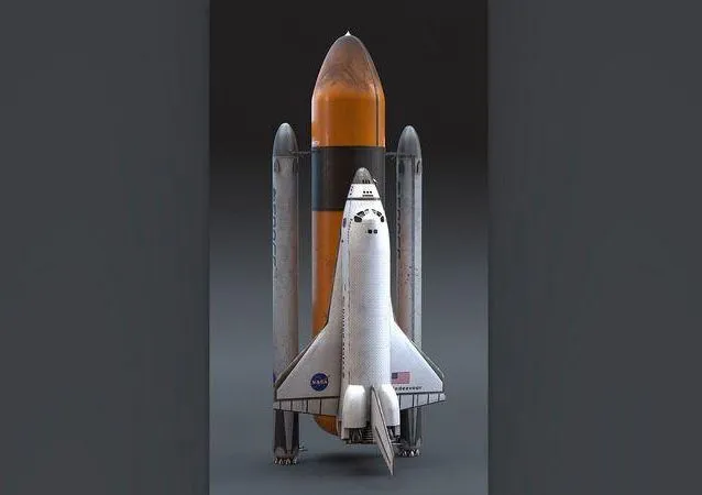 PBR Game 3D Models – NASA Endeavour Space Shuttle with Space Tank and Falcon Rocket