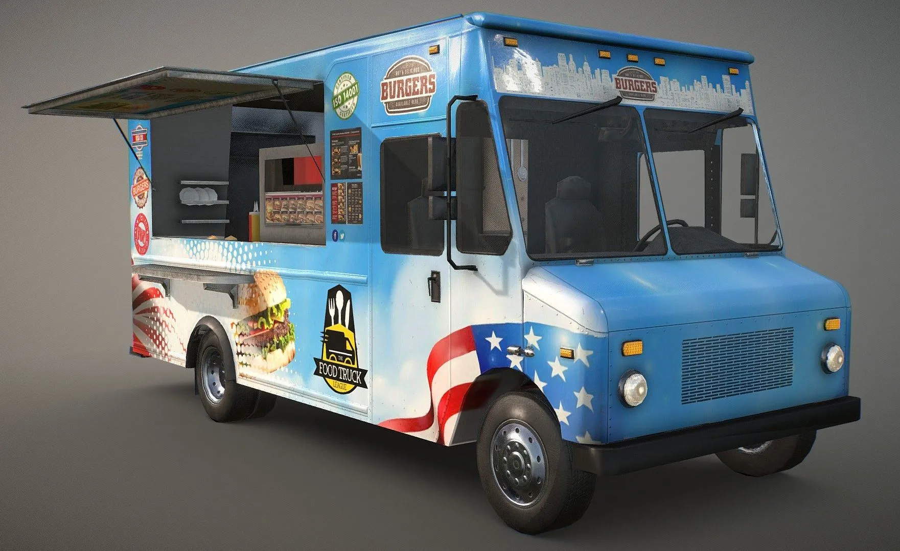 PBR Game 3D Models – Nascar 21 Ignition Ford E 450 Food Stepvan