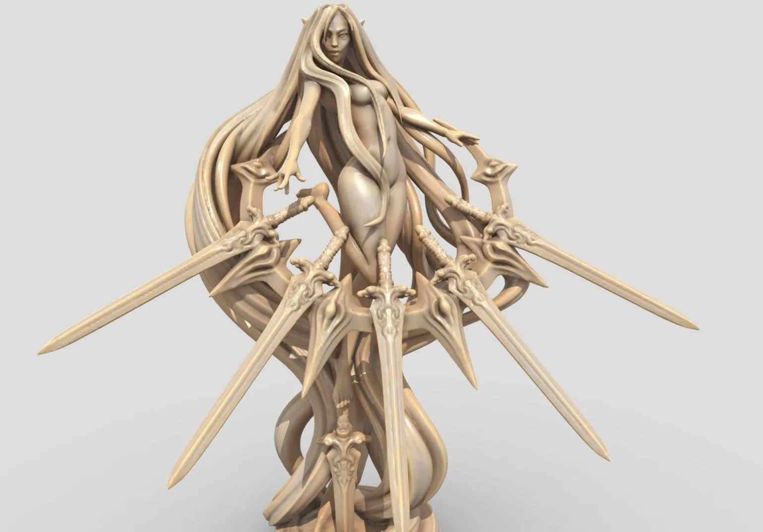 PBR Game 3D Models – Nendra Priestess Of Eilistraee 3D Printable