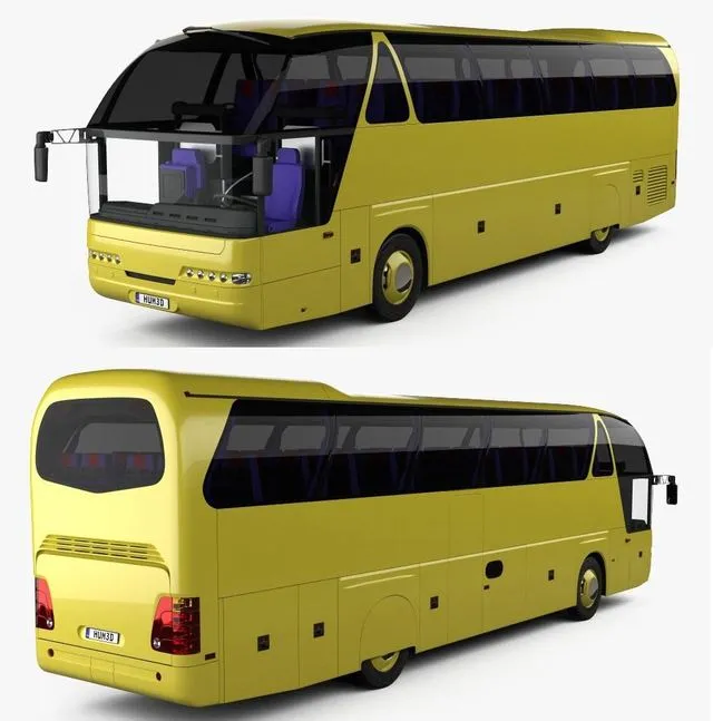 PBR Game 3D Models – Neoplan Starliner N 516 SHD Bus with HQinterior 1995