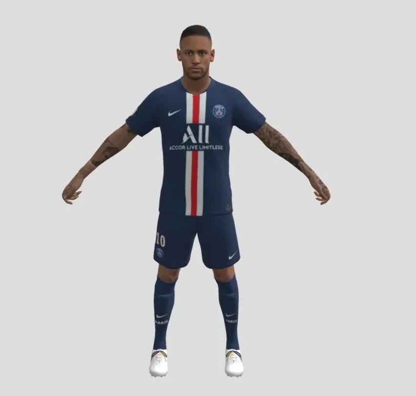 PBR Game 3D Models – Neymar 3D Free Football Model Free Animation