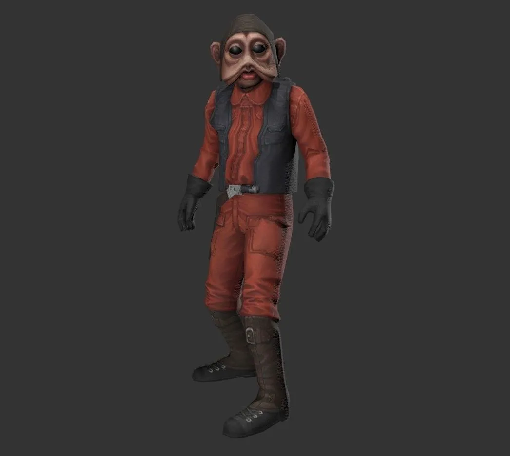 PBR Game 3D Models – Nien Nunb