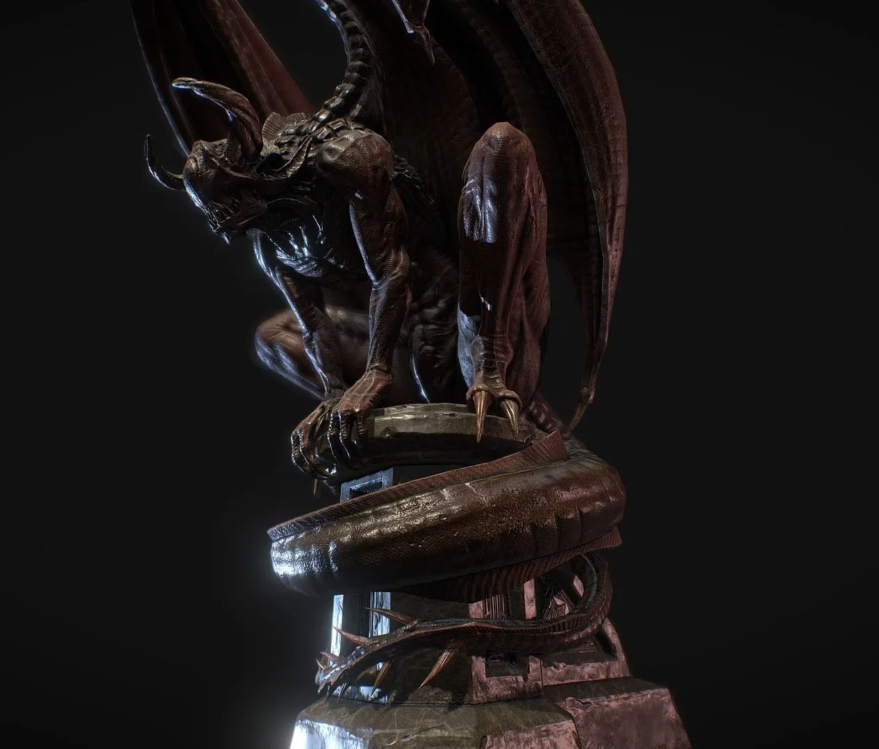 PBR Game 3D Models – Nightgaunt Statue Revival