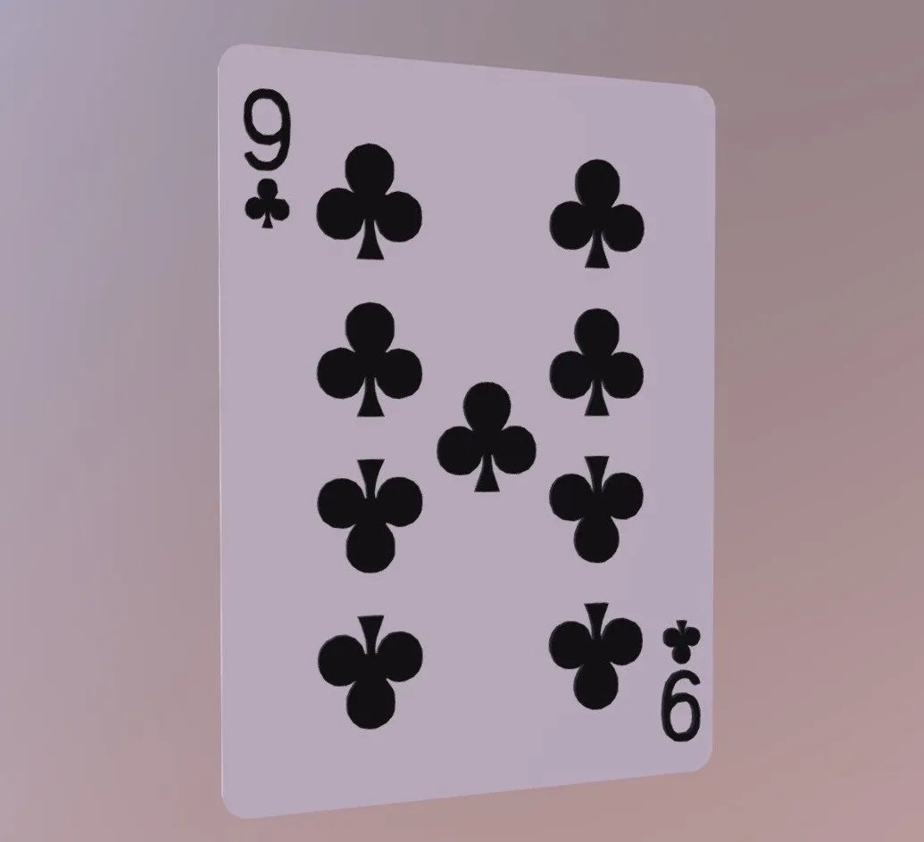 PBR Game 3D Models – Nine Of Clubs