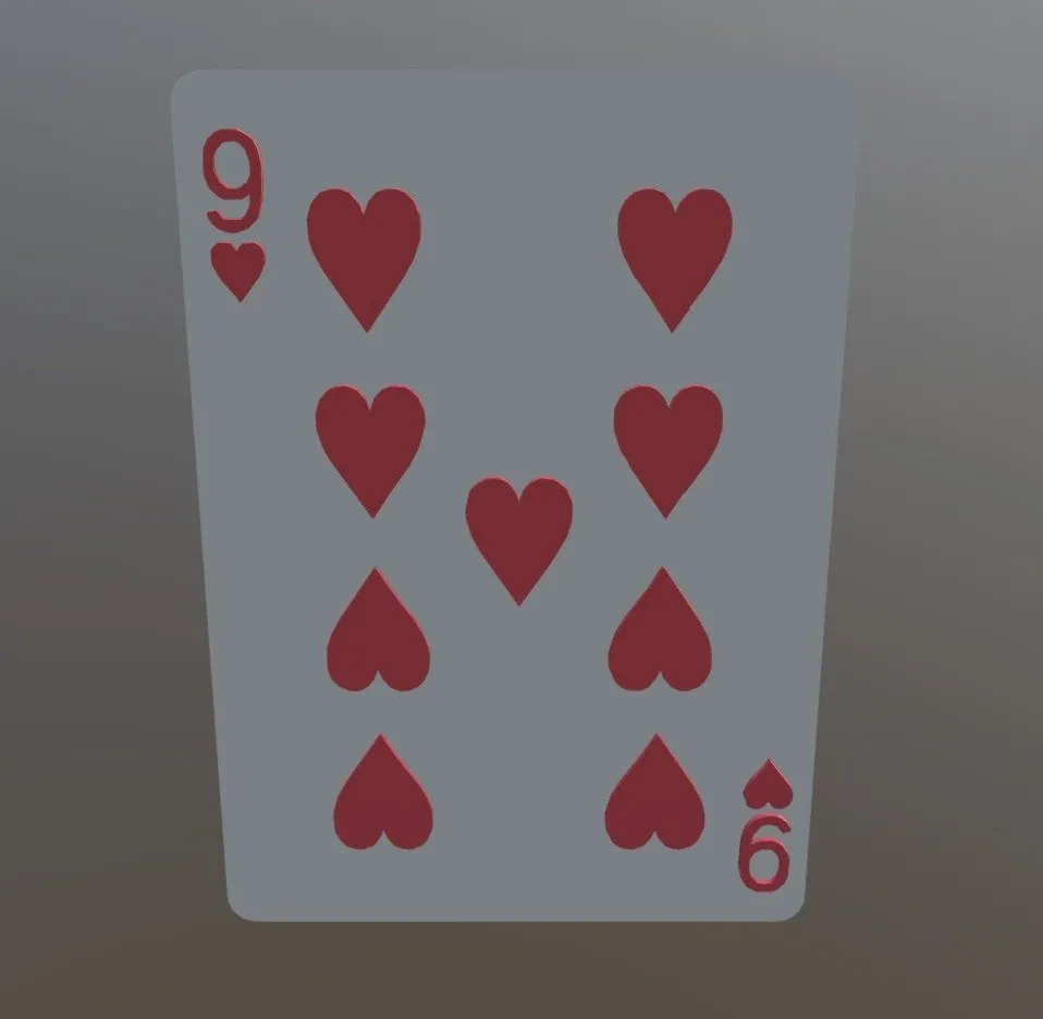 PBR Game 3D Models – Nine Of Hearts