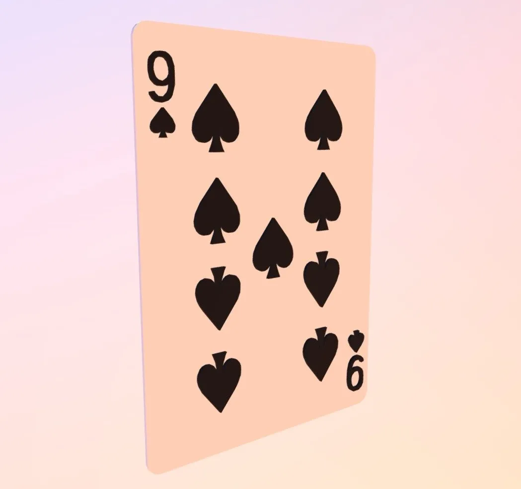 PBR Game 3D Models – Nine Of Spades