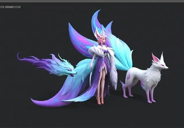 PBR Game 3D Models – Nine-tailed fox demon