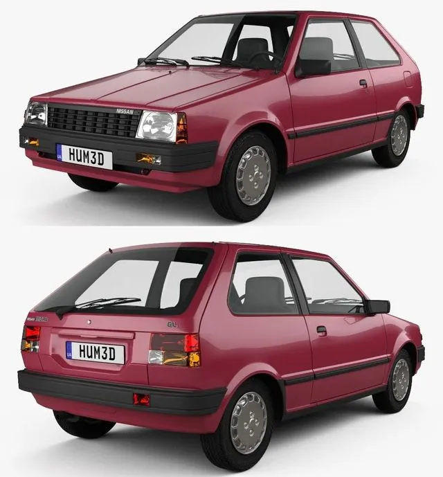 PBR Game 3D Models – Nissan Micra 3-door 1982