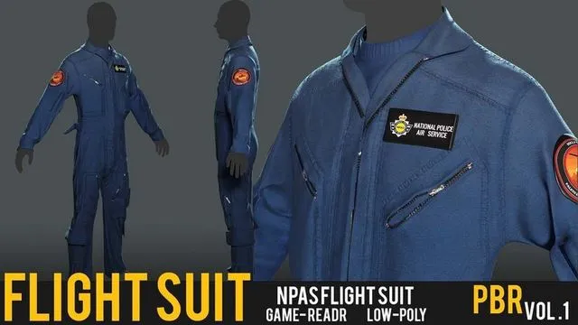 PBR Game 3D Models – NPAS Style Flight suit EUP