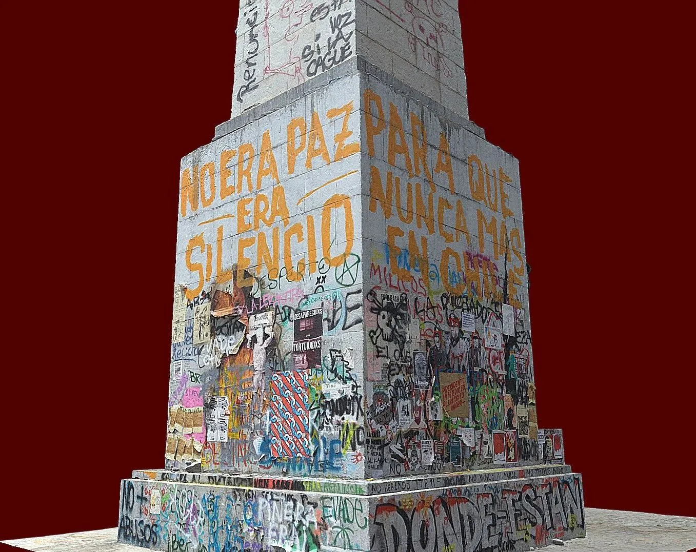 PBR Game 3D Models – Obelisco Tras Protestas En Chile 2019