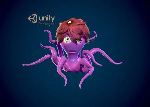 PBR Game 3D Models – Octopus Character Rigged