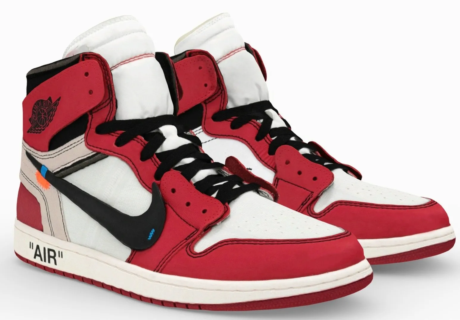 PBR Game 3D Models – Off White X Nike Air Jordan 1 Red