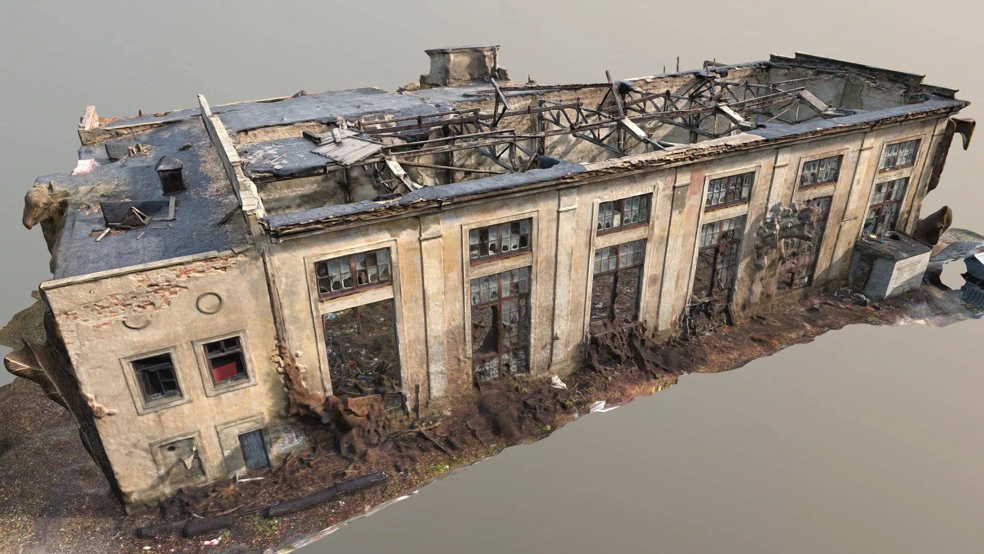 PBR Game 3D Models – Old Abandoned Soviet Factory