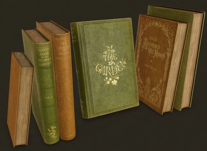 PBR Game 3D Models – Old Books Low-poly