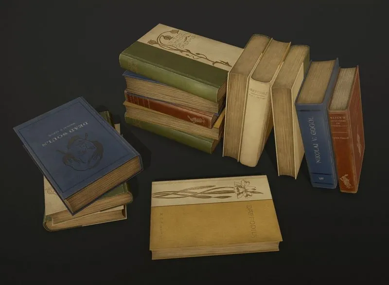 PBR Game 3D Models – Old books
