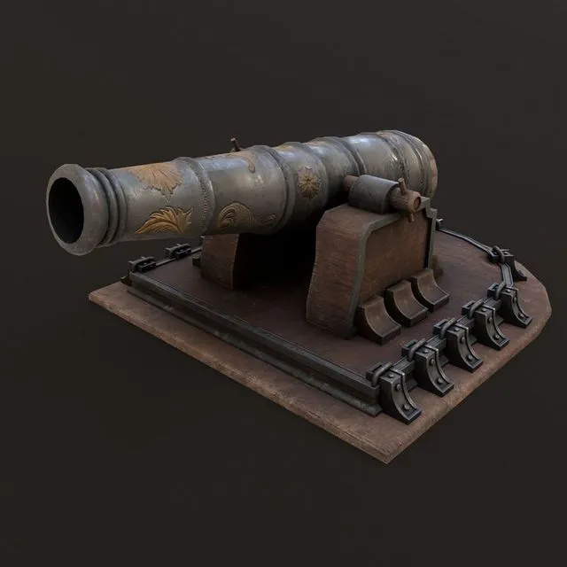 PBR Game 3D Models – Old Cannon