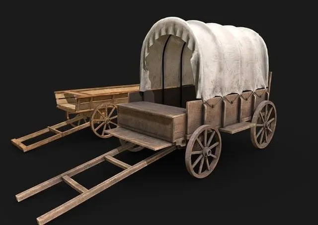 PBR Game 3D Models – Old Carts