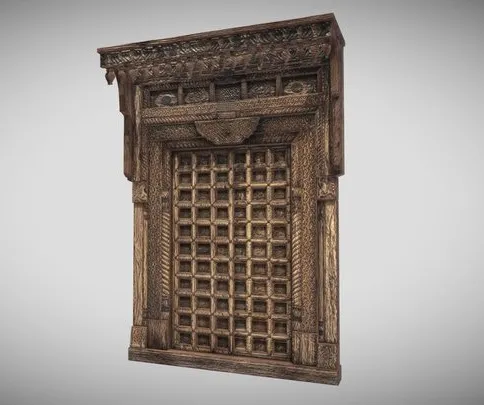 PBR Game 3D Models – Old Indian Door   Dura