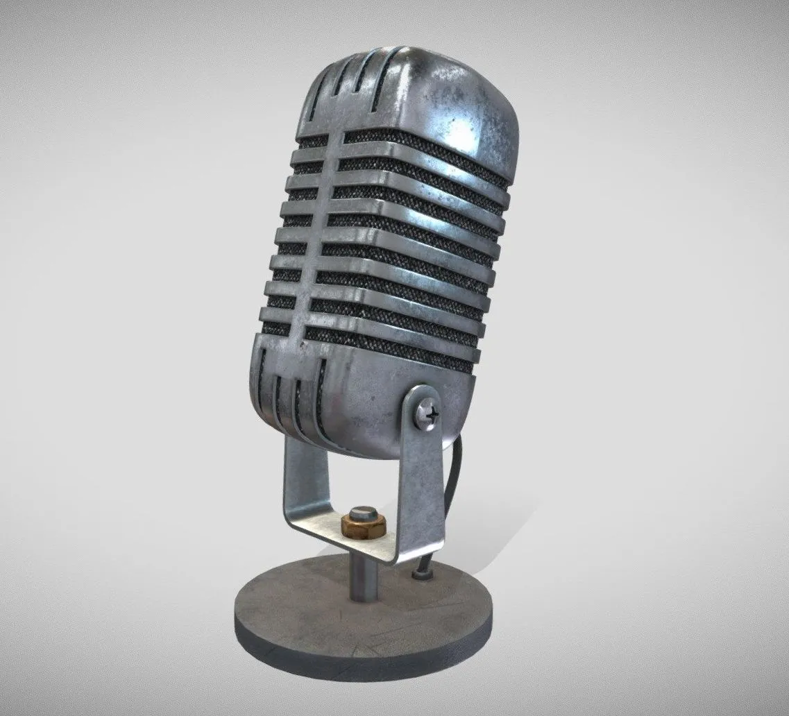 PBR Game 3D Models – Old Microphone Squadro Mic
