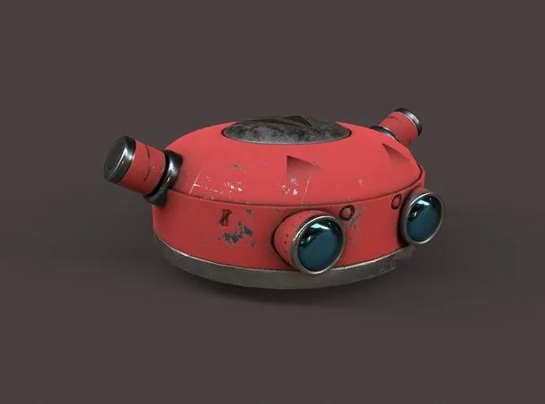 PBR Game 3D Models – Old Robot Head V2