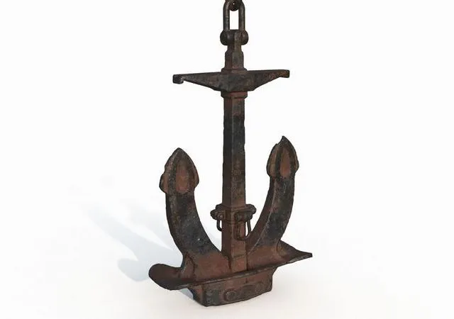 PBR Game 3D Models – Old rusty anchor