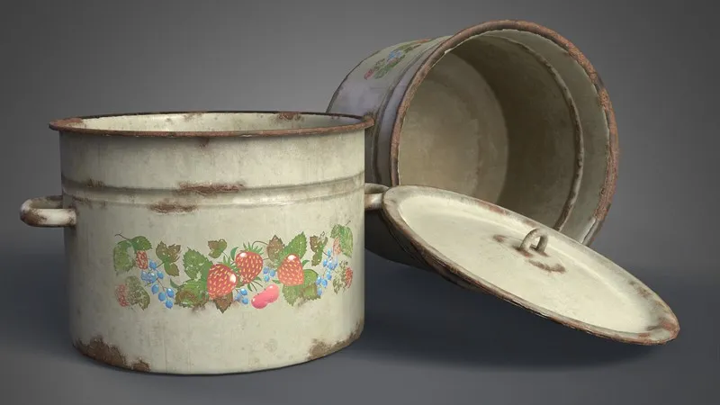 PBR Game 3D Models – Old Saucepan