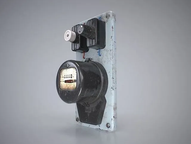 PBR Game 3D Models – Old Soviet Electricity Meter