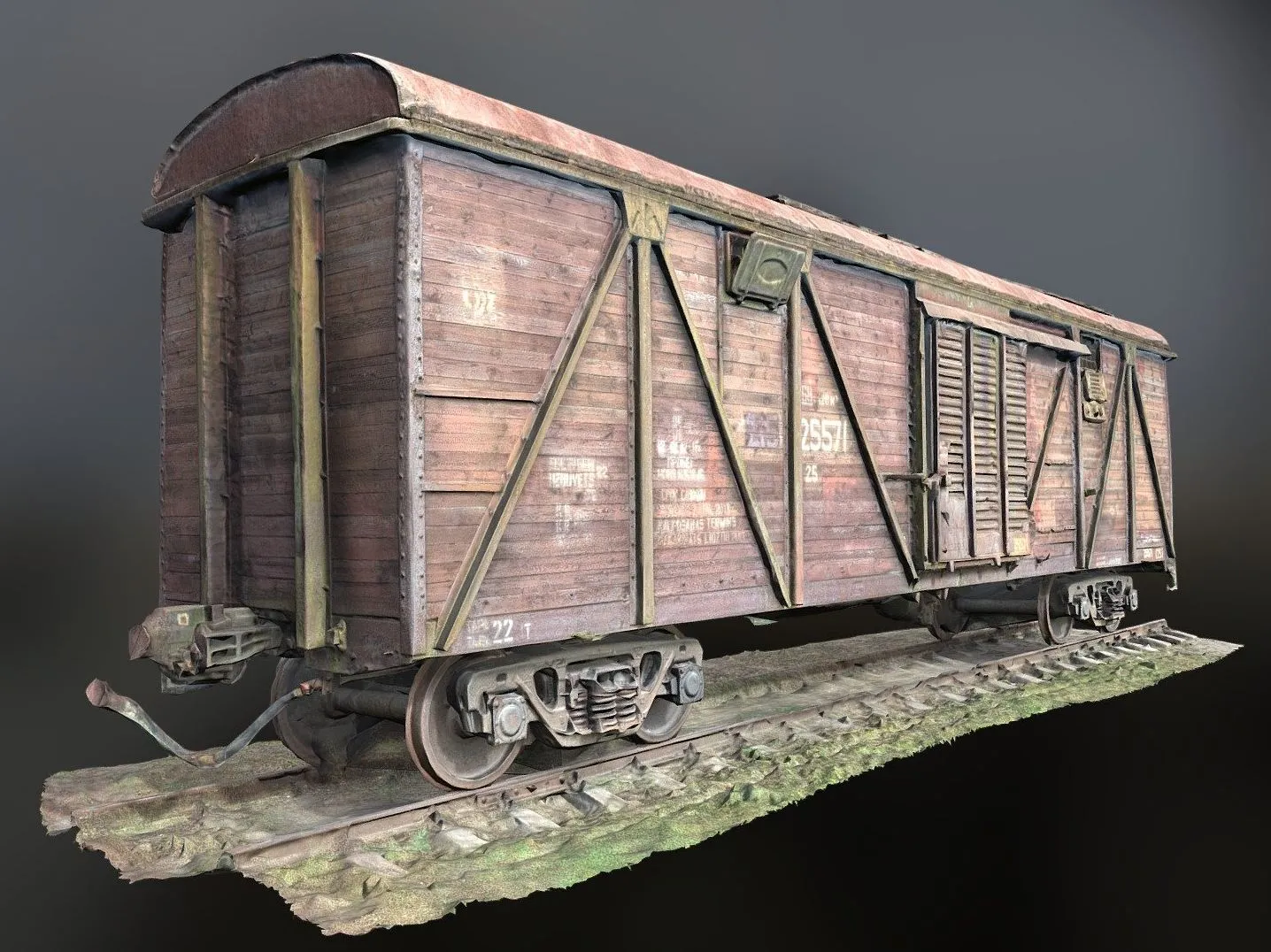 PBR Game 3D Models – Old Soviet Train Wagon