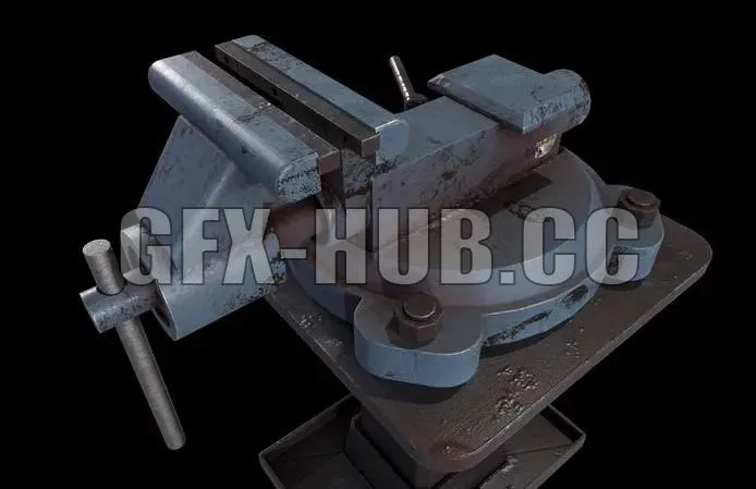 PBR Game 3D Models – Old Vise