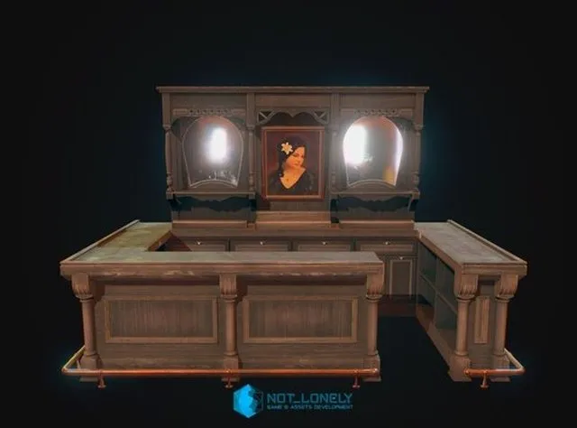 PBR Game 3D Models – Old Western Bar
