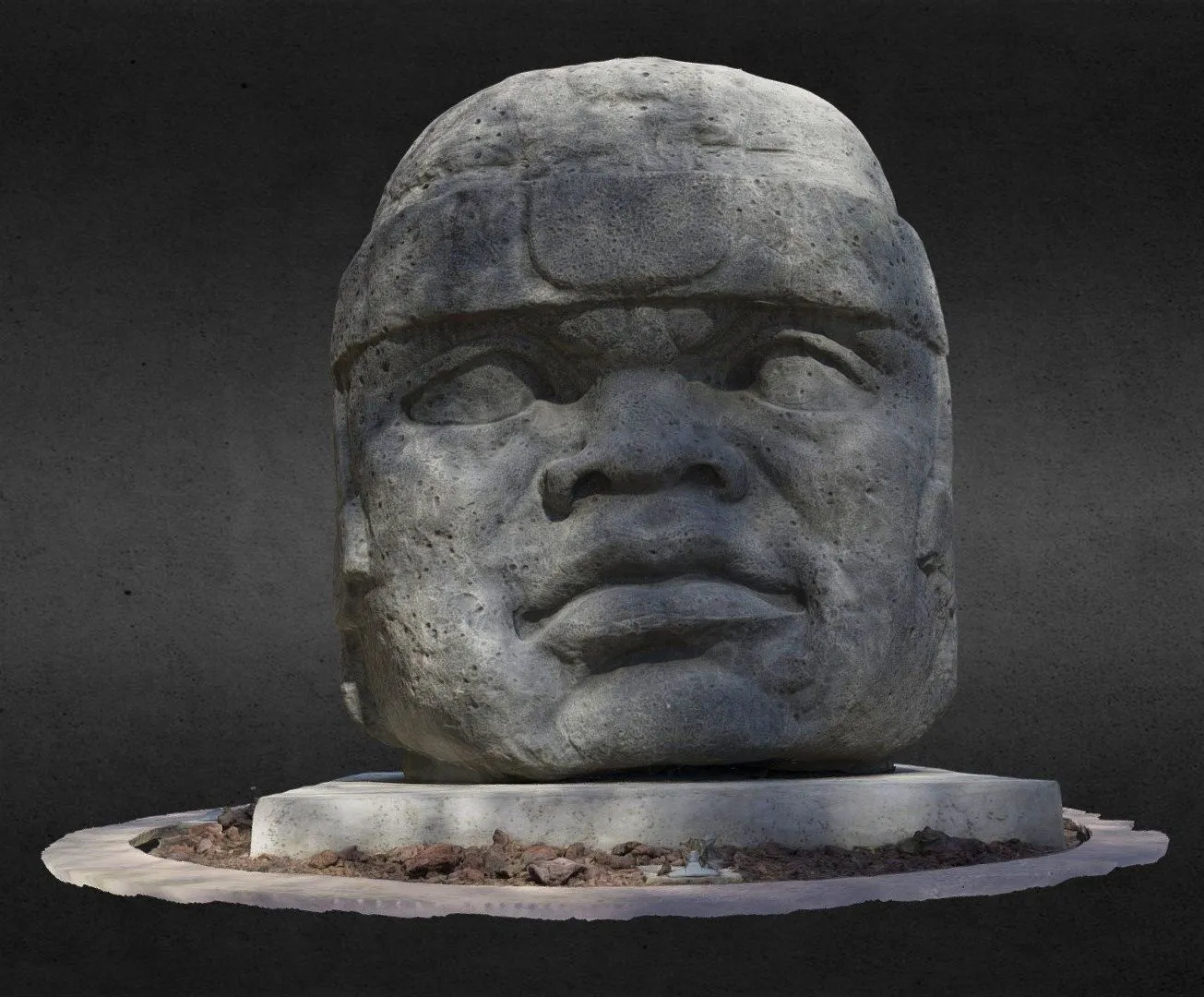 PBR Game 3D Models – Olmec Colossal Head Tijuana Mexico