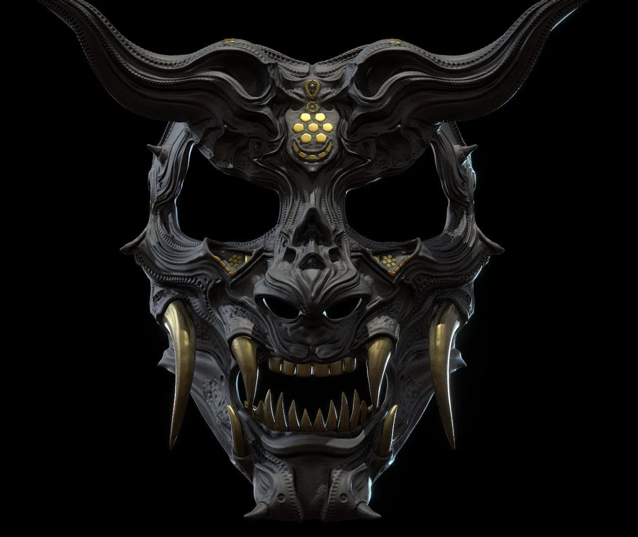 PBR Game 3D Models – Oni Kiba Mask