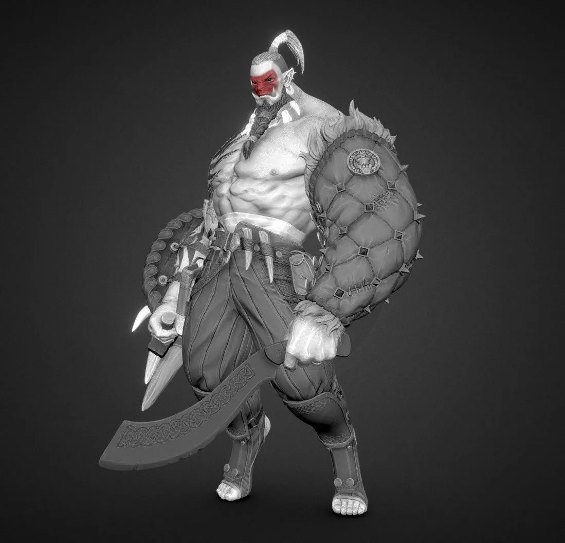 PBR Game 3D Models – Orc bouncer