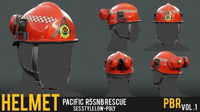 PBR Game 3D Models – Pacific R5SNB Rescue Helmet – SES Style