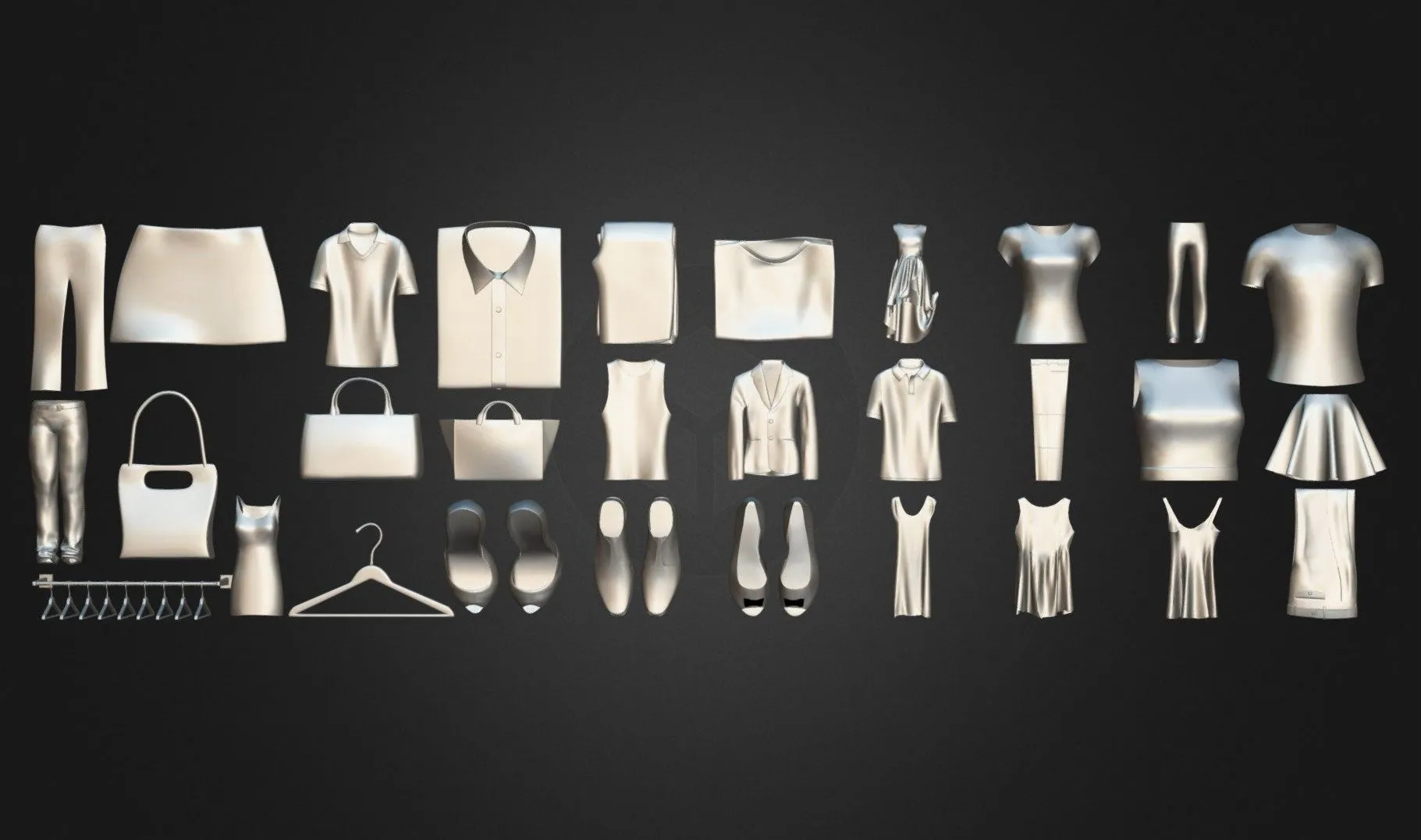 PBR Game 3D Models – Pack Of 30 Clothing Vol 01