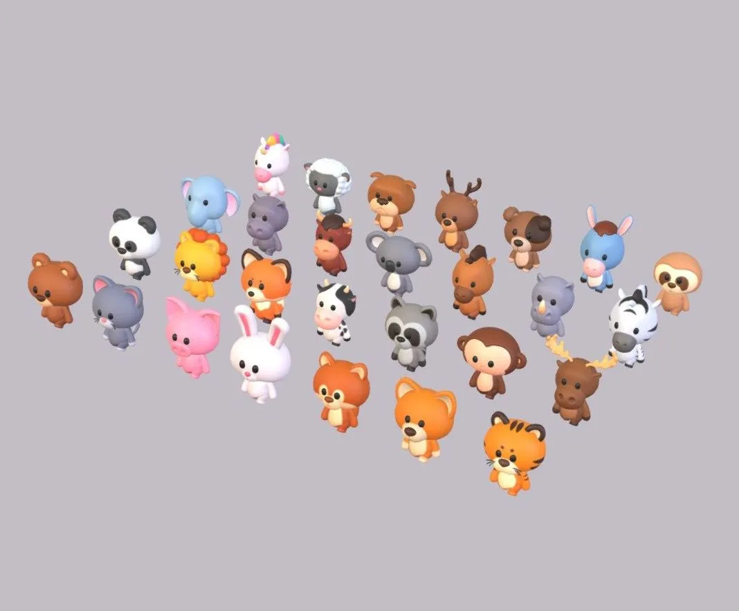PBR Game 3D Models – Pack007 Rigged Cartoon Animal Pack1
