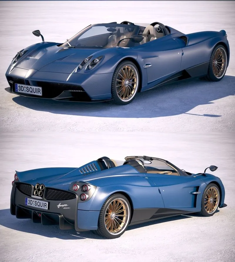 PBR Game 3D Models – Pagani Huayra Roadster 2017